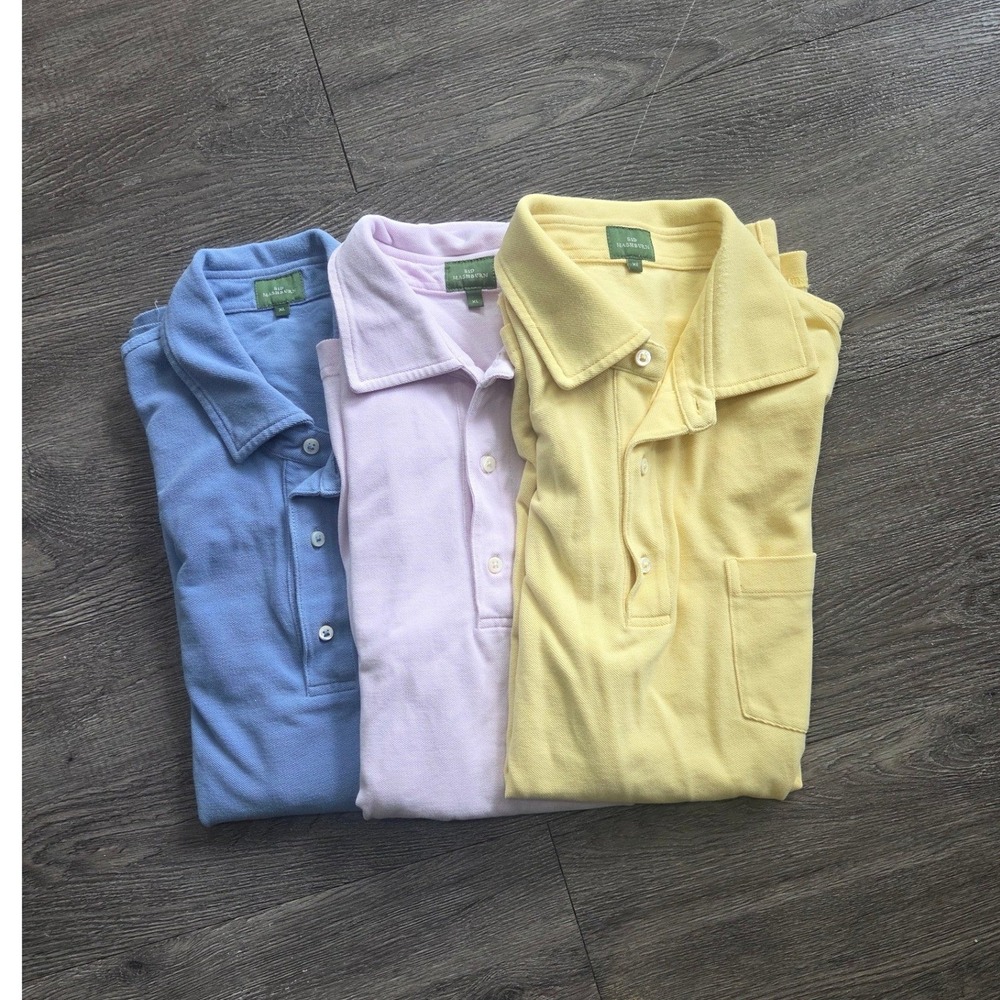 Sid Mashburn Polo Shirt Mens XL Yellow Pink Blue Lot of 3
